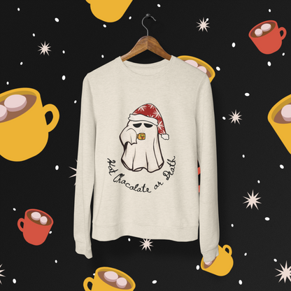 Stay Warm and Stylish with our Hot Chocolate or Death Crewneck Sweatshirt - Ethically Made in the USA