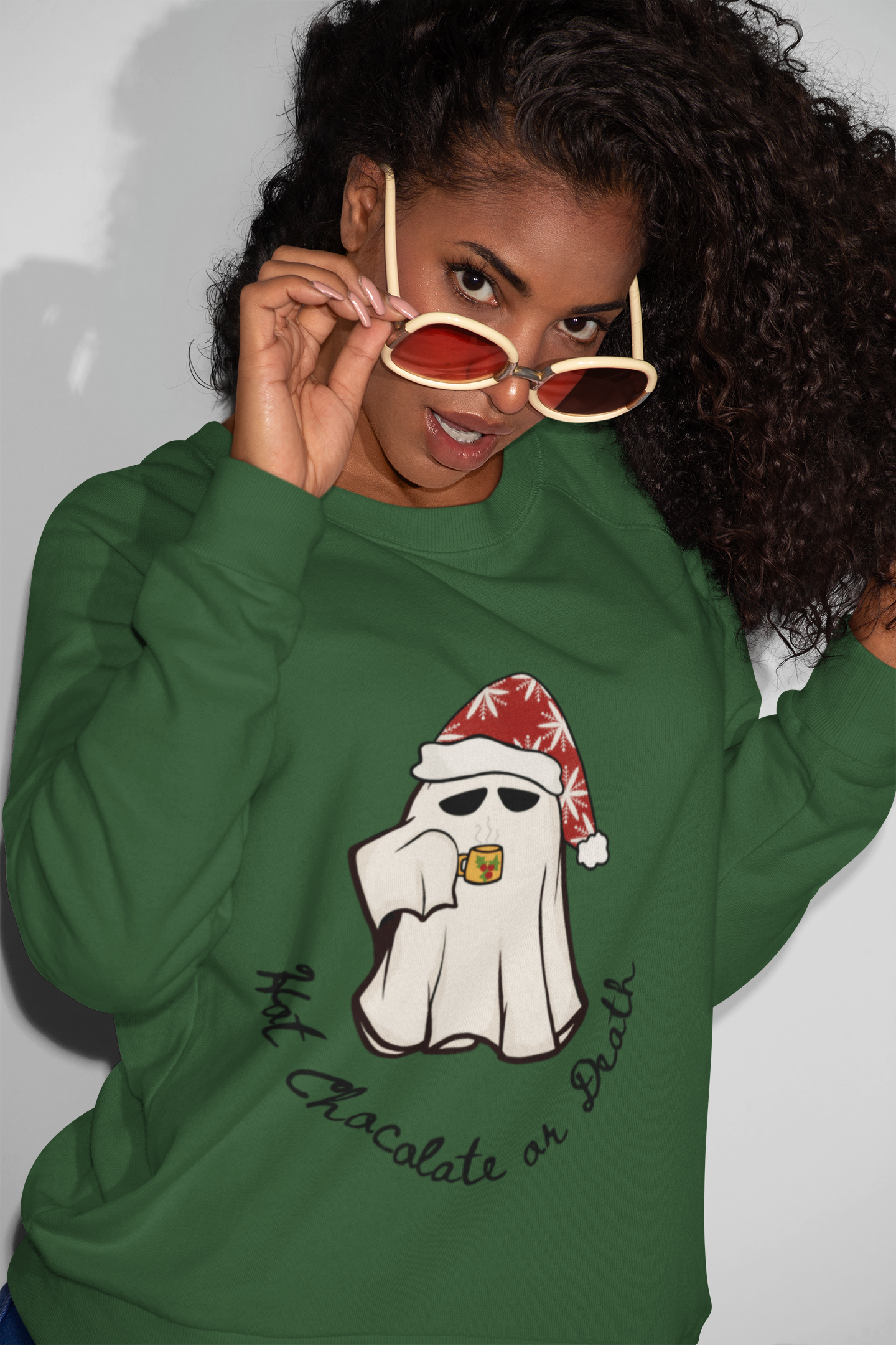 Stay Warm and Stylish with our Hot Chocolate or Death Crewneck Sweatshirt - Ethically Made in the USA