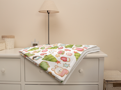 Soft and Warm Velveteen Christmas Cookie Blanket for Kids - Add a Personal Touch - Perfect Holiday Gift