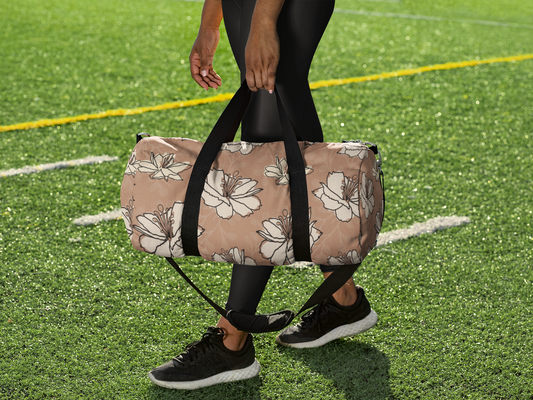 Pink Lily Floral Duffle Bag