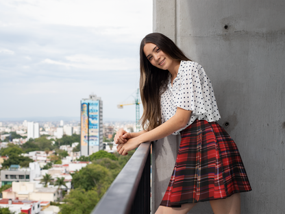 Elegant Tartan Women's Skater Skirt - Handcrafted in the USA