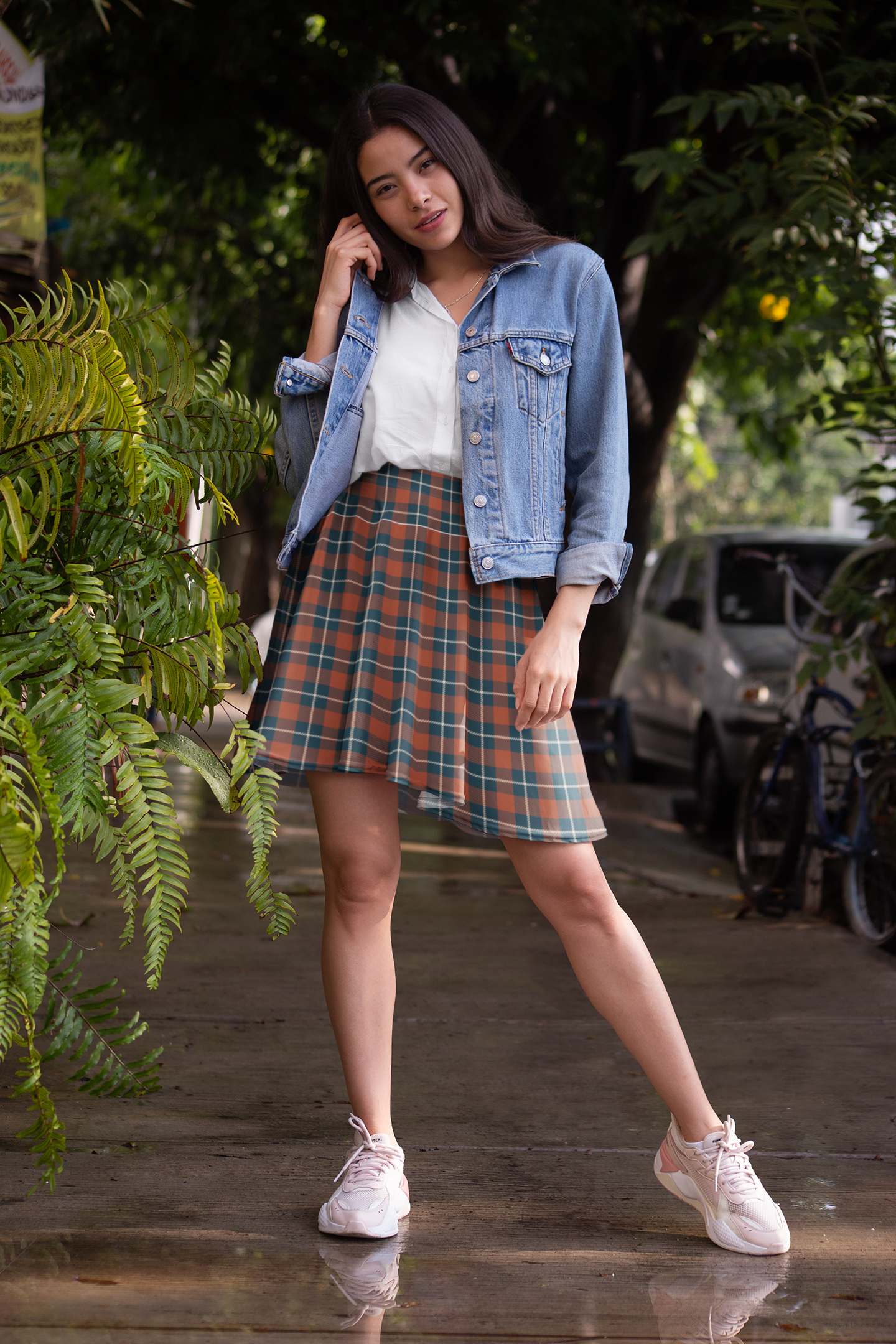 Elegant and Comfortable Maple Leaf Tartan Skater Skirt - Handcrafted by Croi Gorm LLC