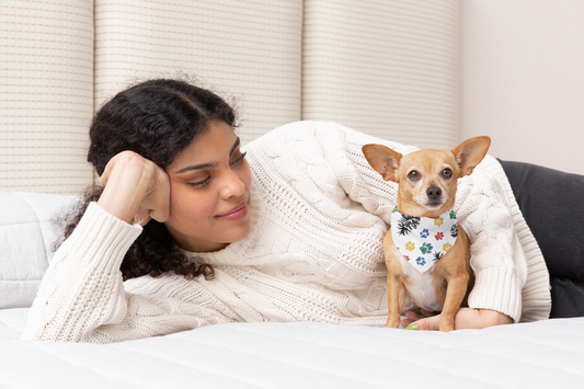 Playful Pine Cones and Paw Prints Pet Bandana Collar for Dogs and Cats- Sublimation Printable, Machine Washable