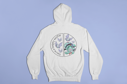 Skeleton Easter Bunny Unisex College Hoodie | Custom Art Sweatshirt | Multiple Colors Available