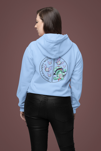 Skeleton Easter Bunny Unisex College Hoodie | Custom Art Sweatshirt | Multiple Colors Available