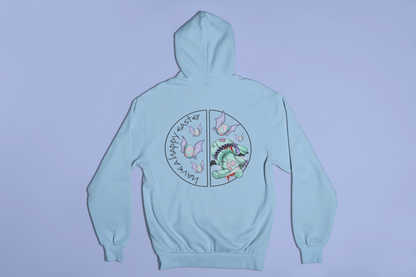 Skeleton Easter Bunny Unisex College Hoodie | Custom Art Sweatshirt | Multiple Colors Available