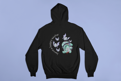 Skeleton Easter Bunny Unisex College Hoodie | Custom Art Sweatshirt | Multiple Colors Available
