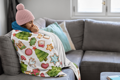 Soft and Warm Velveteen Christmas Cookie Blanket for Kids - Add a Personal Touch - Perfect Holiday Gift
