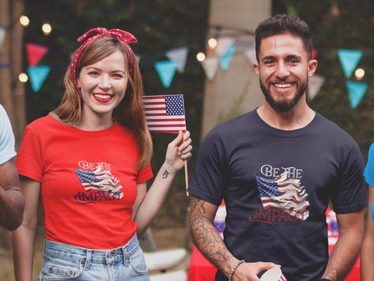 Embrace Your Patriotism: USA-Made 'Be the Impact' Inspirational T-Shirt for Everyday Heroes