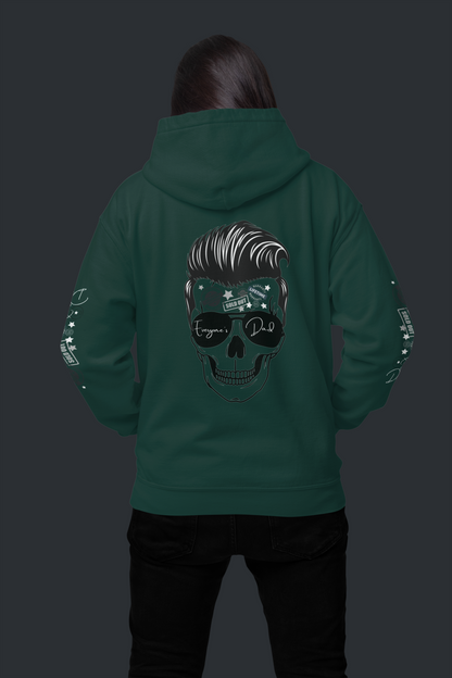 Skull Sunglasses Hoodie — Retro Pompadour Skull Pullover