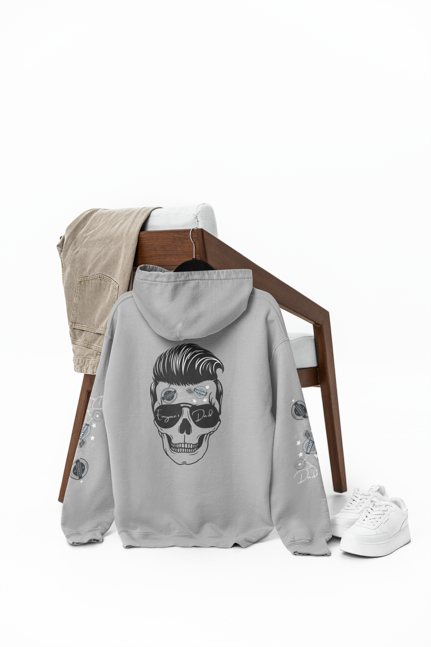 Skull Sunglasses Hoodie — Retro Pompadour Skull Pullover