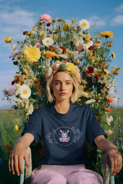 Pastel Jackalope with Crystals Youth Tee | Cute Cryptid Design