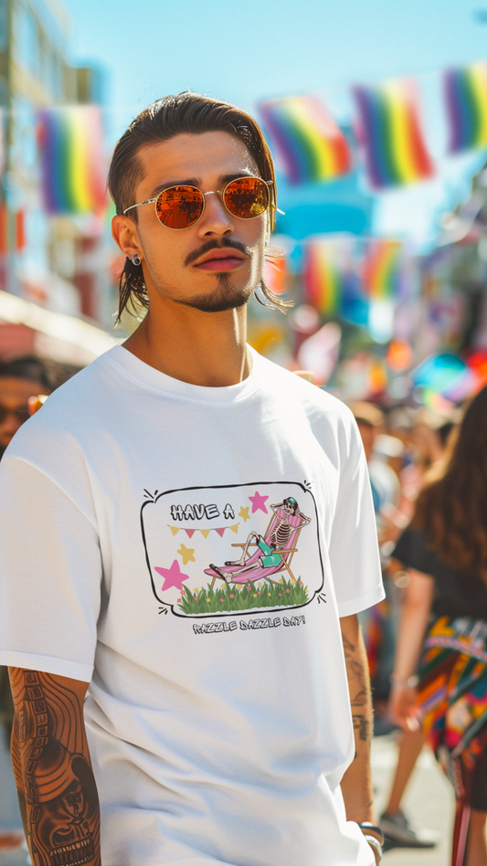 Have a Nice Day Lounge Chair Illustration T-Shirt | Retro Summer Stars