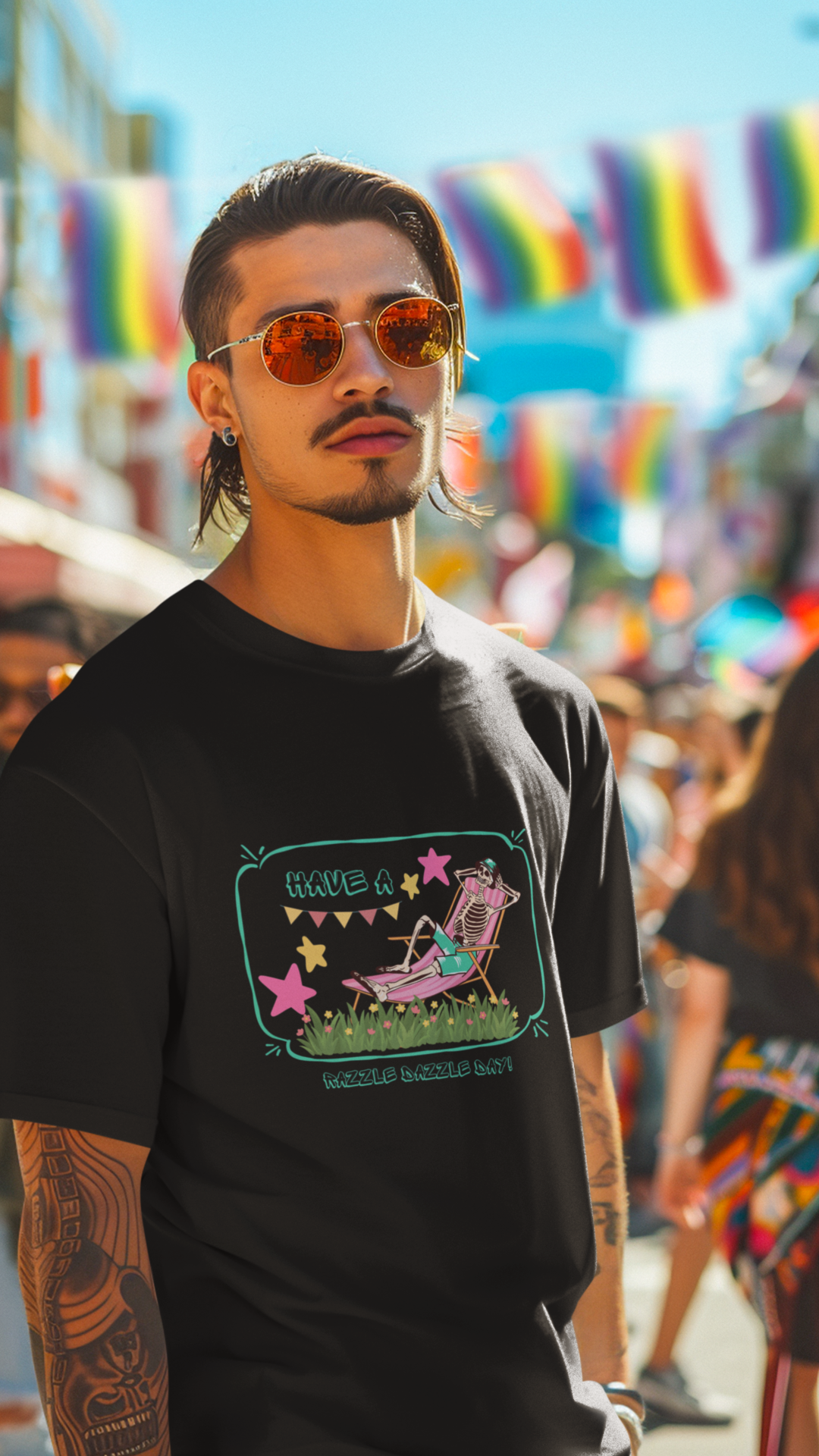 Have a Nice Day Lounge Chair Illustration T-Shirt | Retro Summer Stars