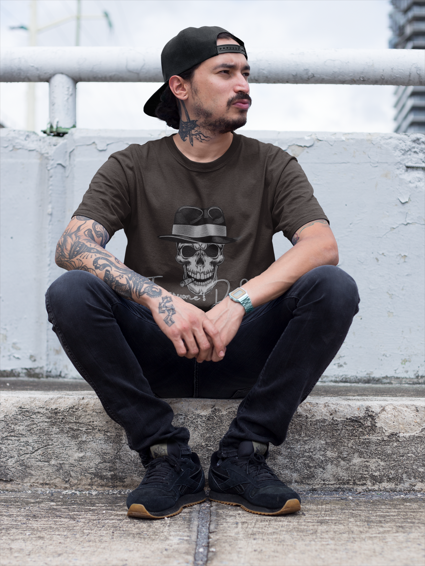Skull with Fedora 'Everyone's Dad' Tee | Graphic Black T-Shirt