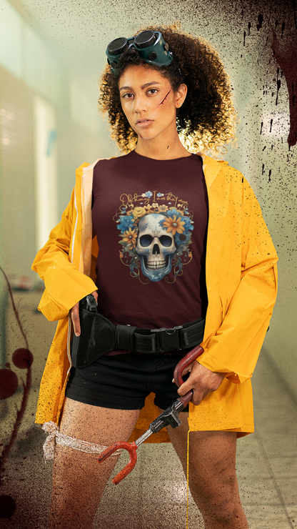 Floral Skull Tee | Sunflower Skull Graphic Shirt