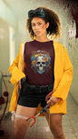 Floral Skull Tee | Sunflower Skull Graphic Shirt