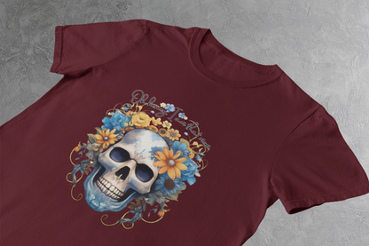 Floral Skull Tee | Sunflower Skull Graphic Shirt