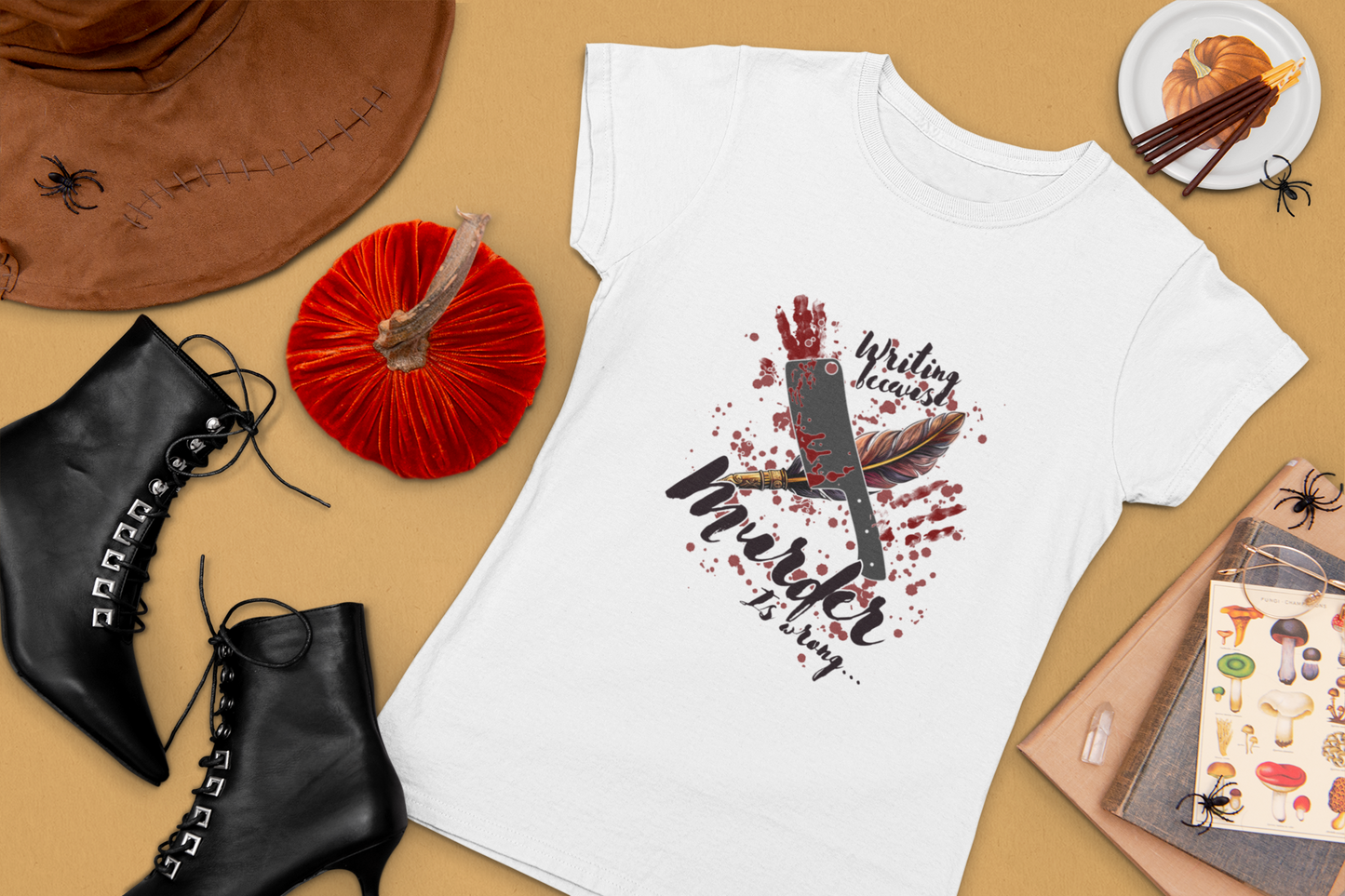 Murder Is Art tee | Bloody Knife & Paintbrush Illustration