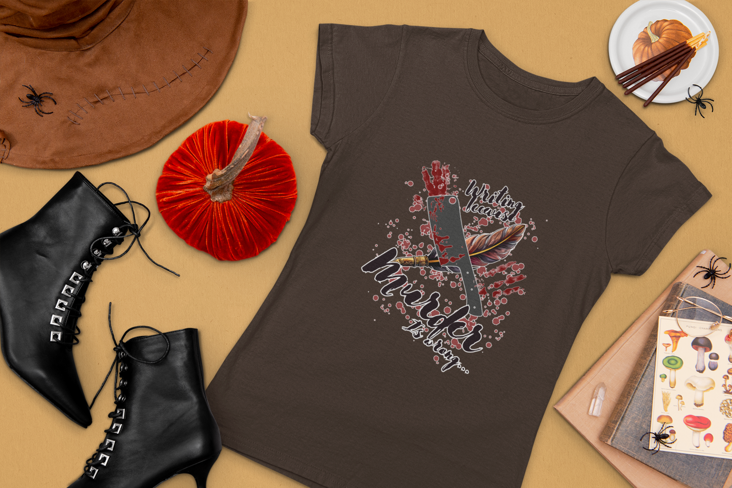 Murder Is Art tee | Bloody Knife & Paintbrush Illustration