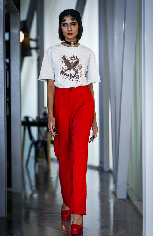 Murder Is Art tee | Bloody Knife & Paintbrush Illustration