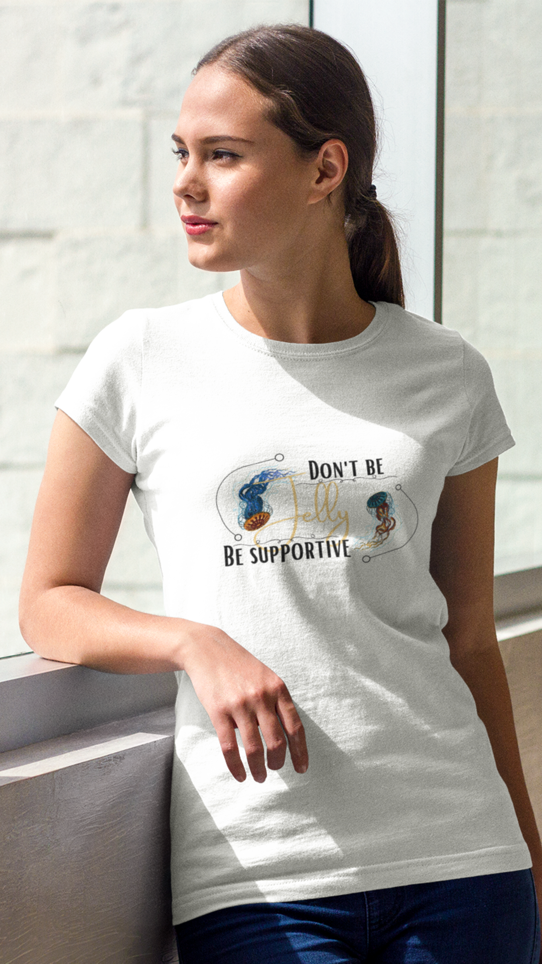 Don’t Be Jelly Be Supportive Youth Tee | Cute Mermaid Illustration