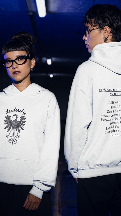 Black Heraldic Eagle crest Hoodie | Inspirational back text hoodie