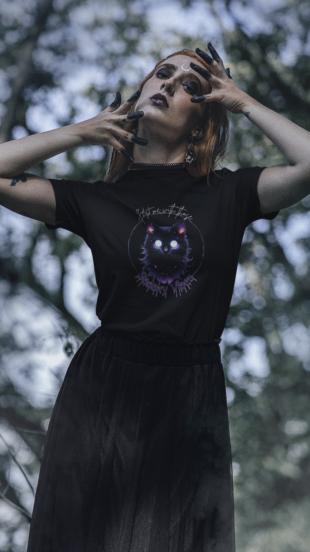 Galaxy Wolf Tee | Cosmic Wolf Face T-shirt, Night Sky Nebula Design
