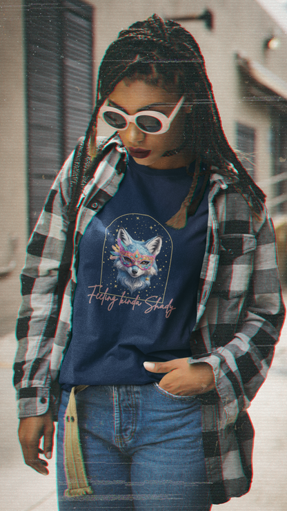 Colorful Fox Portrait Feeling Kinda Shady Tee | Animal Graphic Shirt