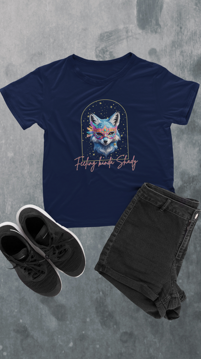 Colorful Fox Portrait Feeling Kinda Shady Tee | Animal Graphic Shirt