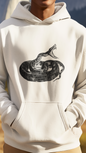 Coiled Rattlesnake Hoodie | Snake Illustration, Vintage Black Ink