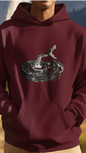 Coiled Rattlesnake Hoodie | Snake Illustration, Vintage Black Ink