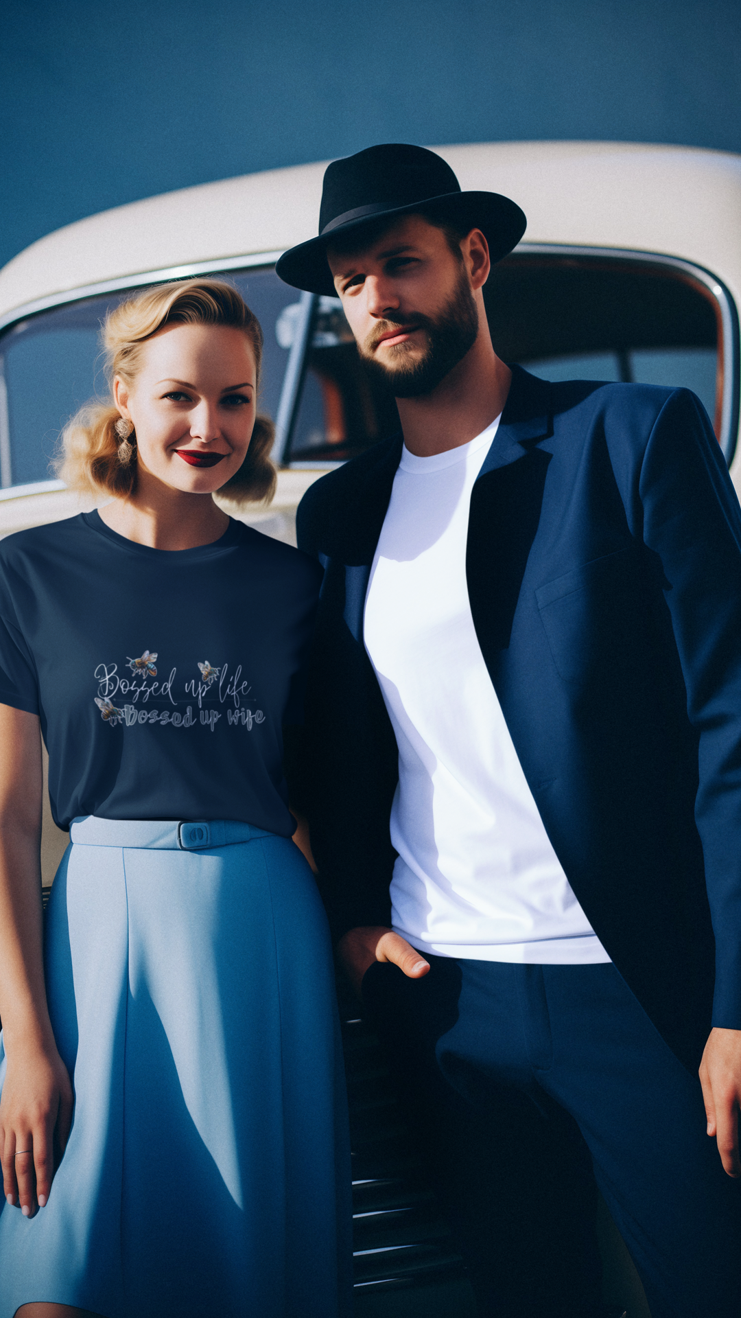 Bossed Up Wife Tee | Floral Bee Script Design