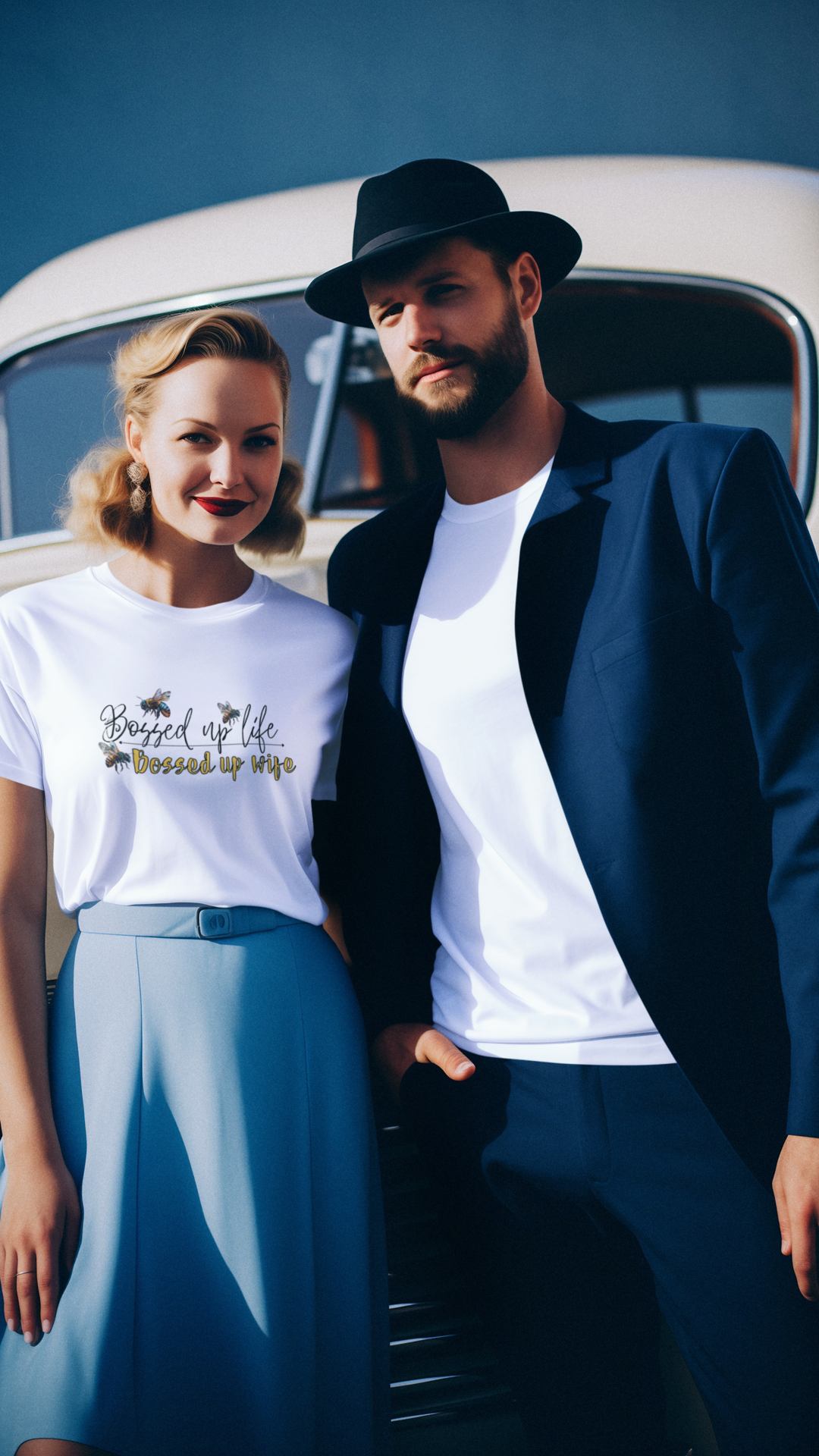 Bossed Up Wife Tee | Floral Bee Script Design
