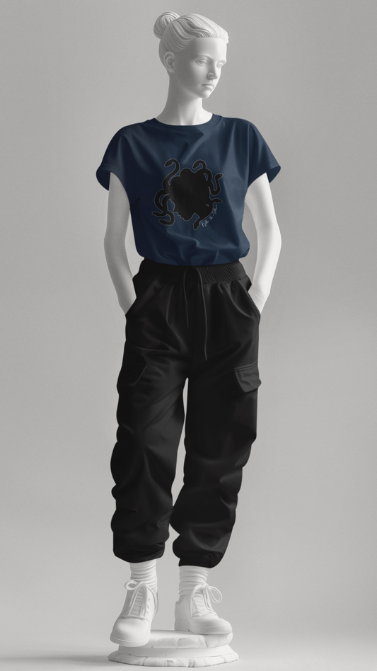 Medusa Silhouette T-Shirt | Mythology Snake Hair Tee