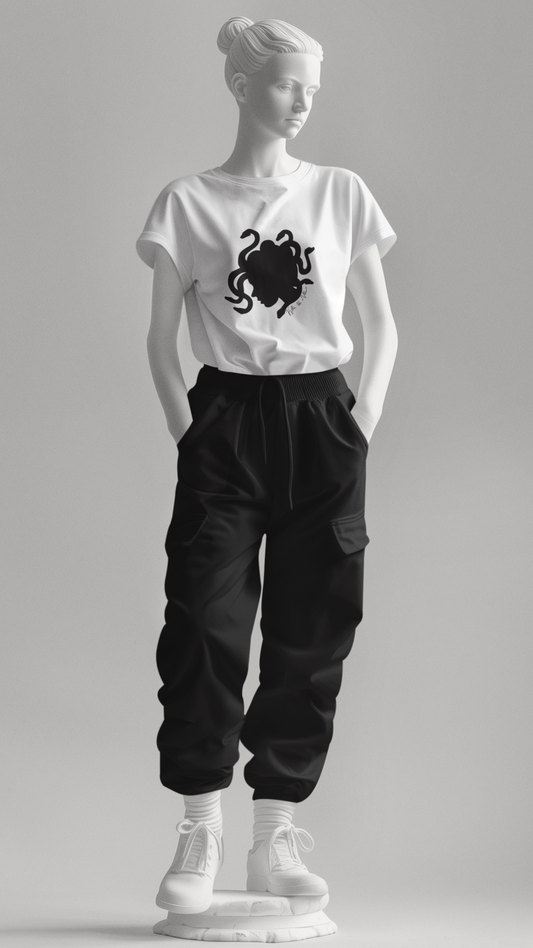Medusa Silhouette T-Shirt | Mythology Snake Hair Tee