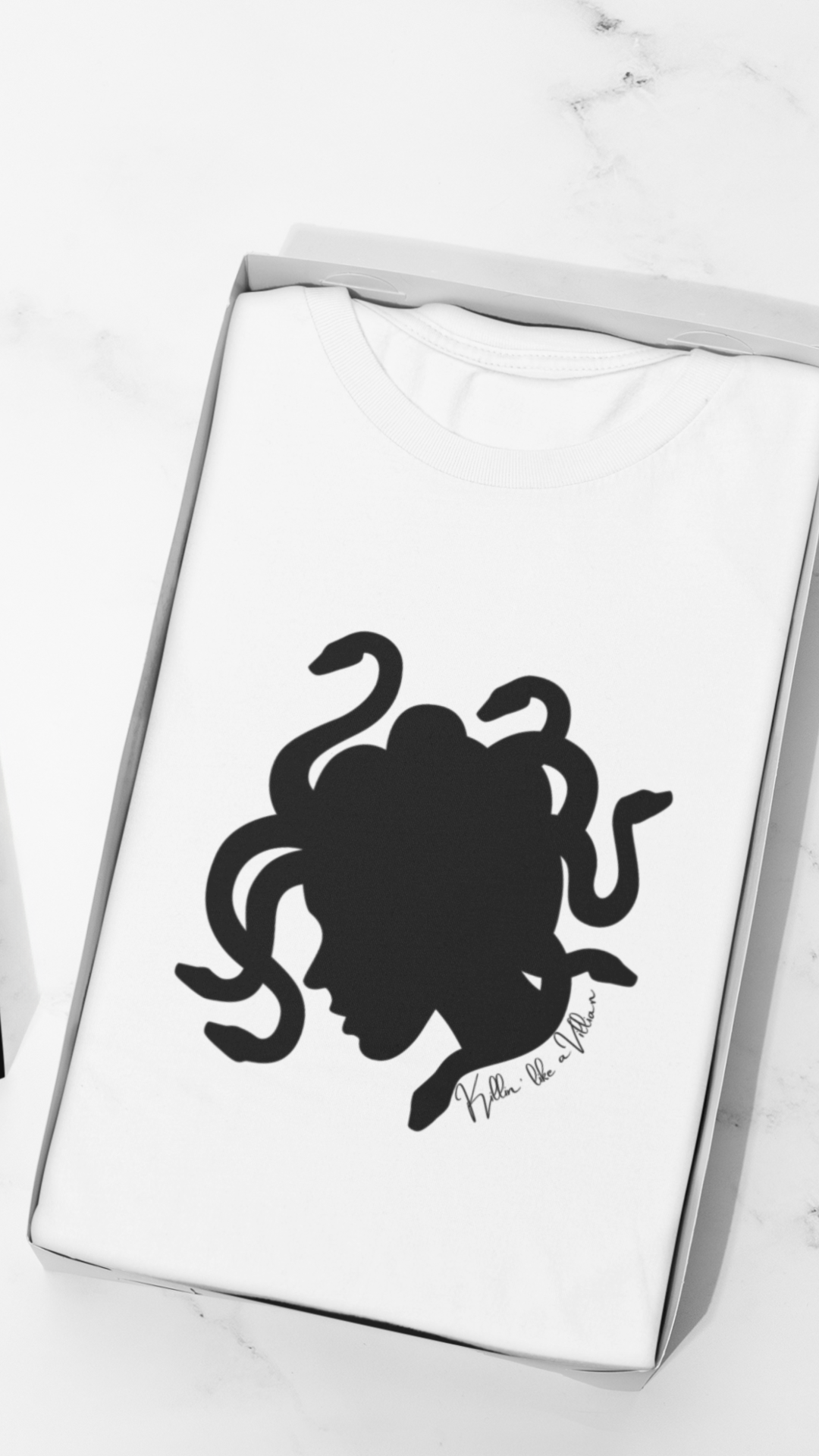 Medusa Silhouette T-Shirt | Mythology Snake Hair Tee