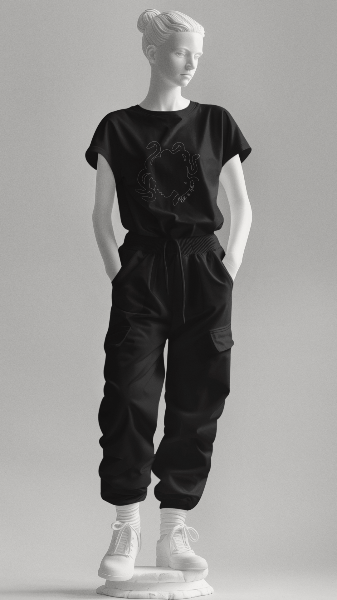 Medusa Silhouette T-Shirt | Mythology Snake Hair Tee