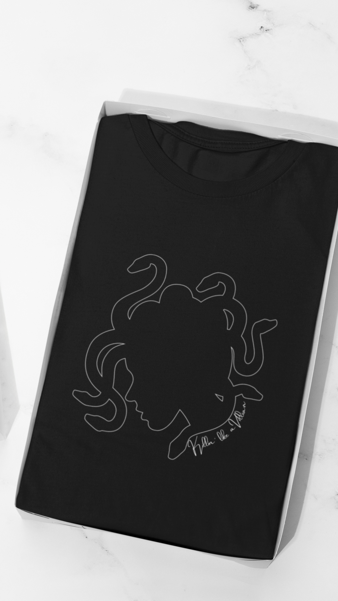 Medusa Silhouette T-Shirt | Mythology Snake Hair Tee