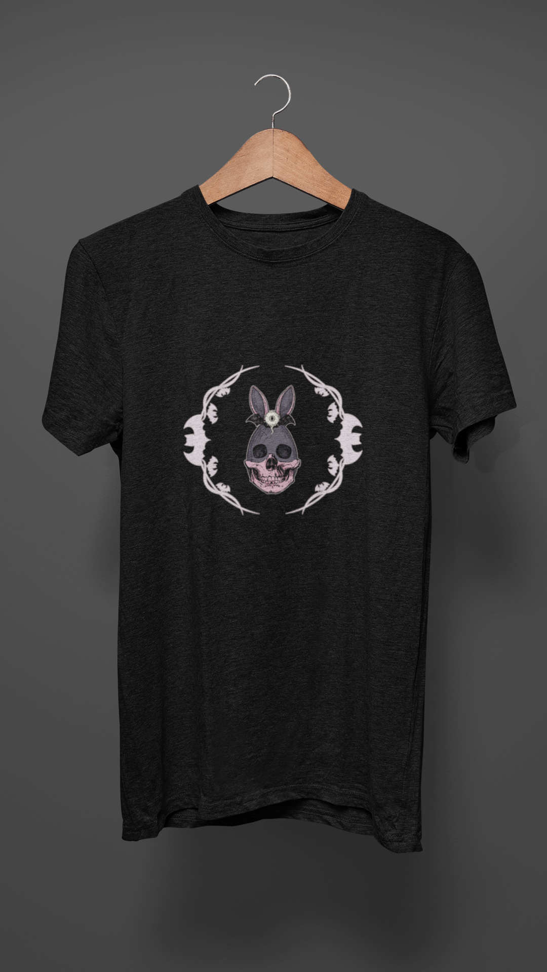 Donkey Skull Illustration Tee | Floral Frame, Gothic Animal Art