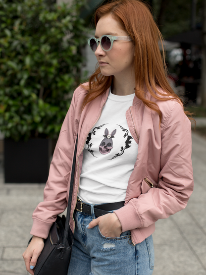 Donkey Skull Illustration Tee | Floral Frame, Gothic Animal Art