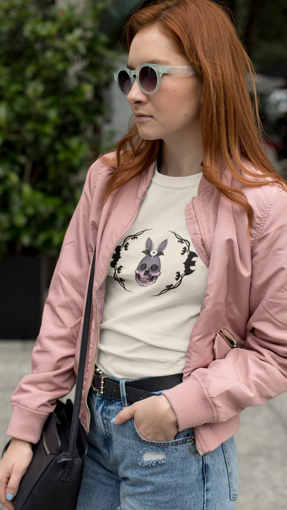 Donkey Skull Illustration Tee | Floral Frame, Gothic Animal Art