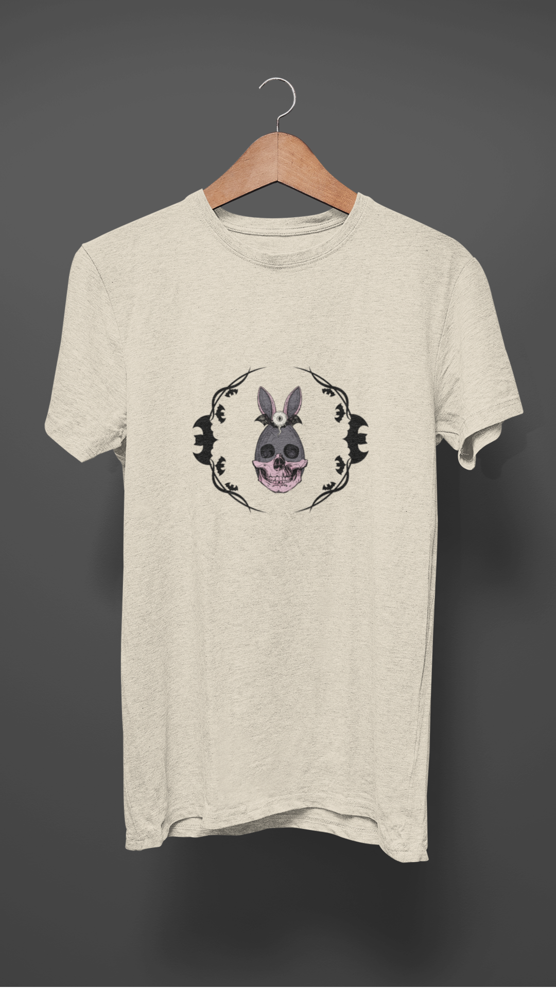Donkey Skull Illustration Tee | Floral Frame, Gothic Animal Art