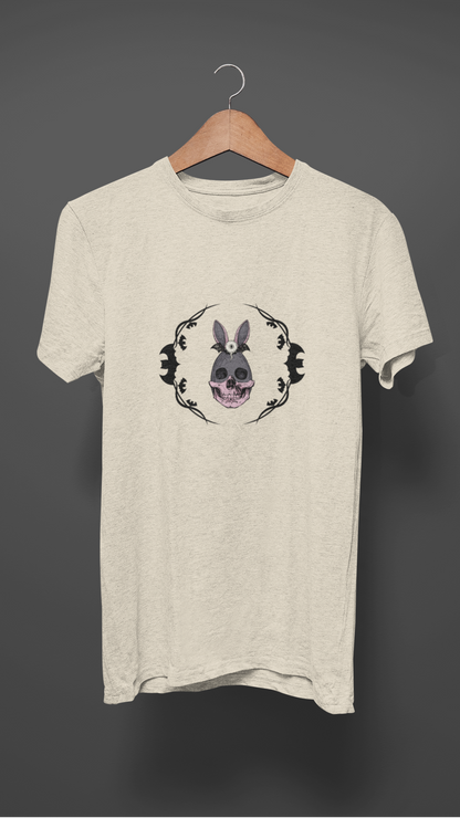 Donkey Skull Illustration Tee | Floral Frame, Gothic Animal Art