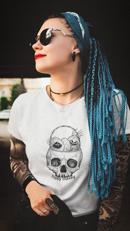 Skull with Nesting Birds T-Shirt | Gothic Illustration tee
