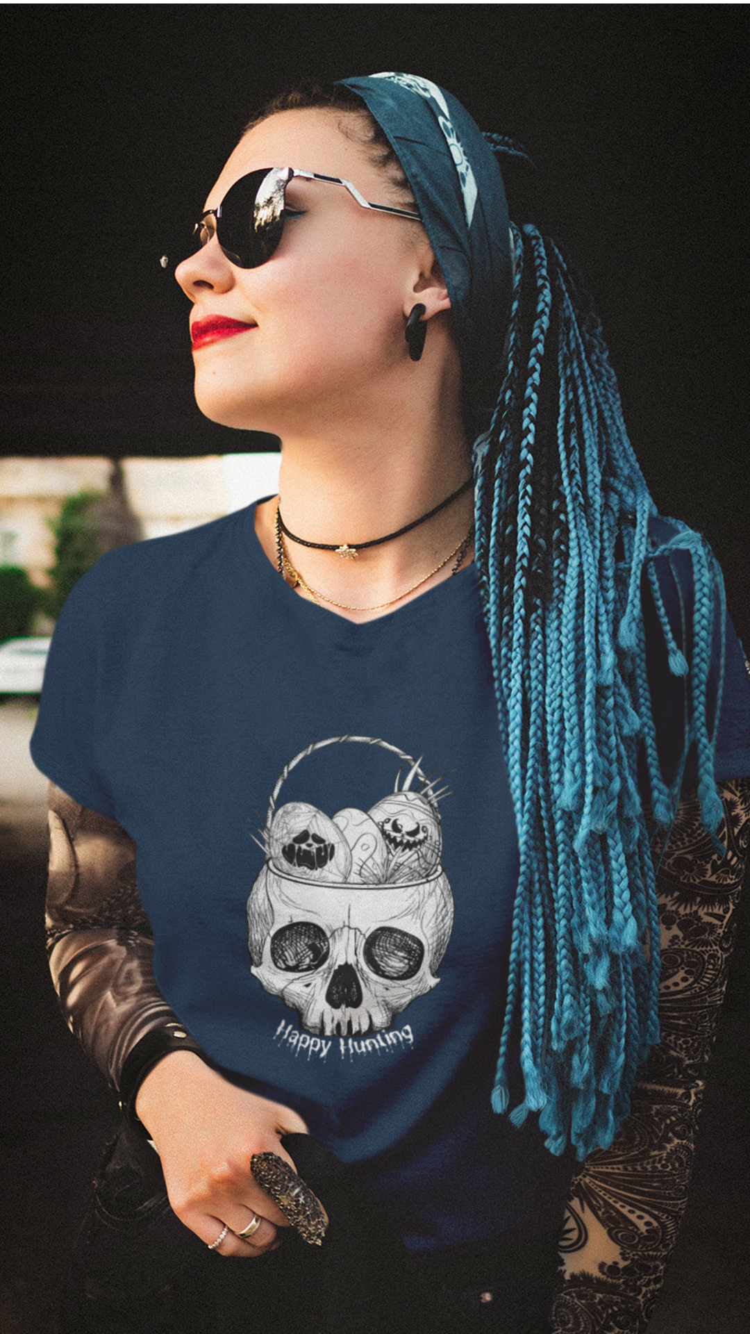 Skull with Nesting Birds T-Shirt | Gothic Illustration tee