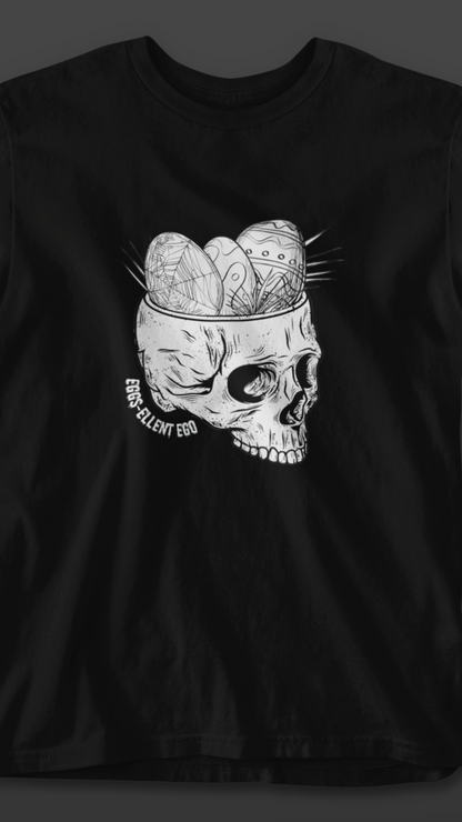 Skull with Nest and Eggs T-Shirt | Sketch Illustration, Gothic Nature Tee