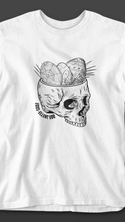 Skull with Nest and Eggs T-Shirt | Sketch Illustration, Gothic Nature Tee