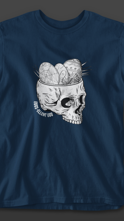 Skull with Nest and Eggs T-Shirt | Sketch Illustration, Gothic Nature Tee