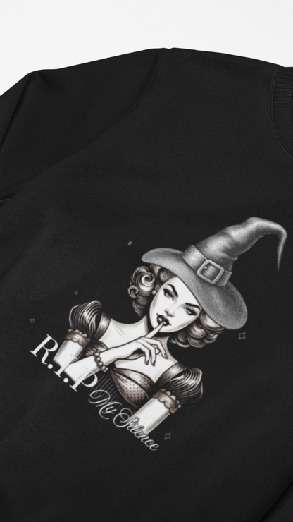 Retro Pinup Witch R.I.P. Crewneck Sweatshirt | Halloween Gothic